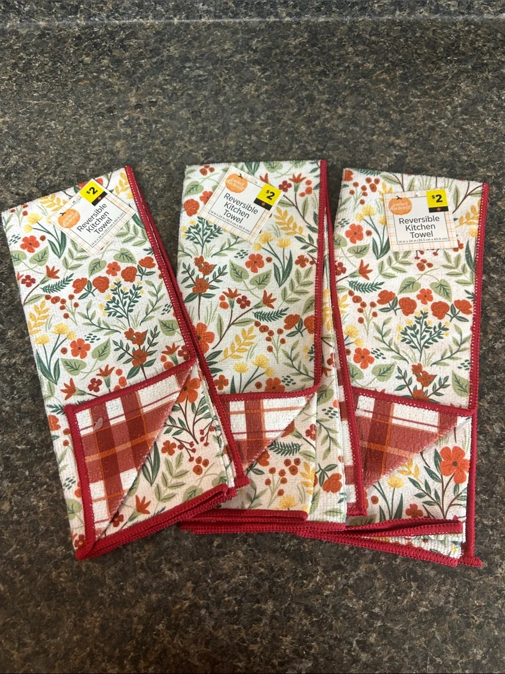 NWT Bundle 30 Reversible Thanksgiving Fall Themed Kitchen Towels Various Prints